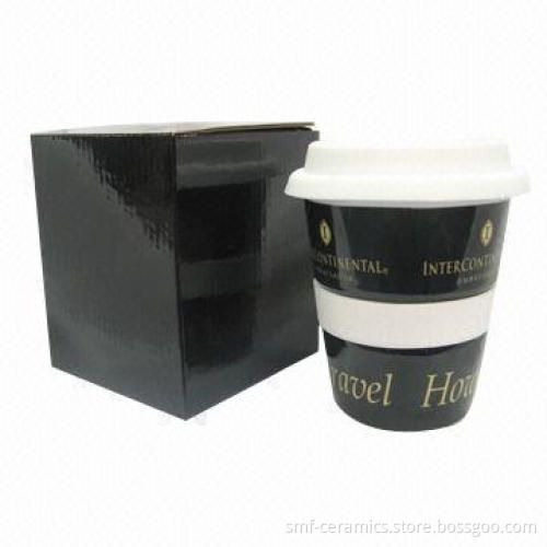 Promotional Single-walled Mug with Silicone Cover and Sleeve, Made of Porcelain
